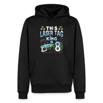 Lasertag King Is 8 Birthday Boy Indoor Laser Tag - Männer Premium Bio Hoodie - Schwarz - Vorne - Nico (187cm)