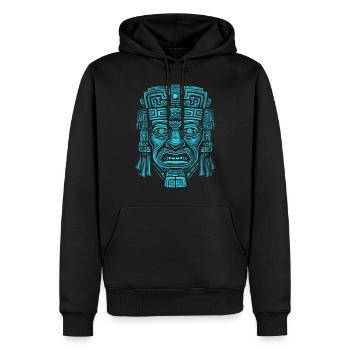 Dieu Maya Mythologie Maya Hunab Ku - Sweat à capuche Premium bio Homme - noir - Devant - Nico (187cm)