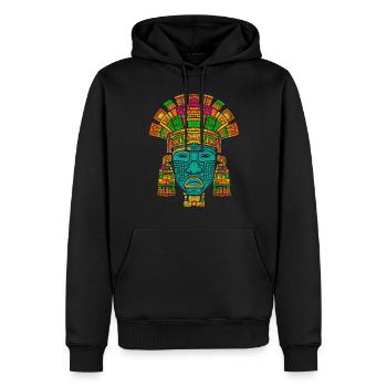 Aztekischer Gott Alte Mythologie Tlaloc - Männer Premium Bio Hoodie - Schwarz - Vorne - Nico (187cm)