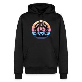 Hérisson - Sweat à capuche Premium bio Homme - noir - Devant - Nico (187cm)