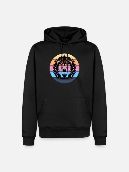 Igel - Männer Premium Bio Hoodie - Schwarz