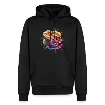 Bartagame Bartagamen Bearded Dragon - Men’s Premium Organic Hoodie - black - Front - Nico (187cm)
