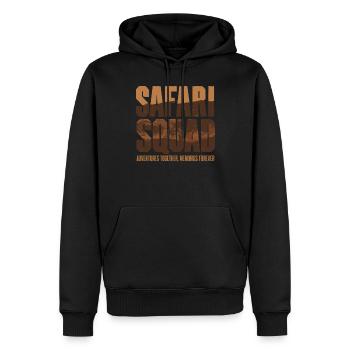 Souvenirs d’aventure Safari Squad ensemble pour - Sweat à capuche Premium bio Homme - noir - Devant - Nico (187cm)