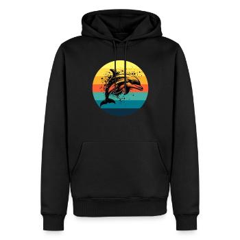 Delfin - Männer Premium Bio Hoodie - Schwarz - Vorne - Nico (187cm)