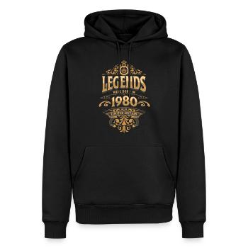 1980 Legende Geburtstag 1980 Geburtsjahr - Männer Premium Bio Hoodie - Schwarz - Vorne - Nico (187cm)