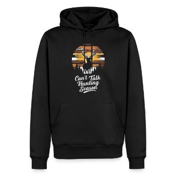 Vivez l’excitation de la chasse au cerf en forêt avec - Sweat à capuche Premium bio Homme - noir - Devant - Nico (187cm)