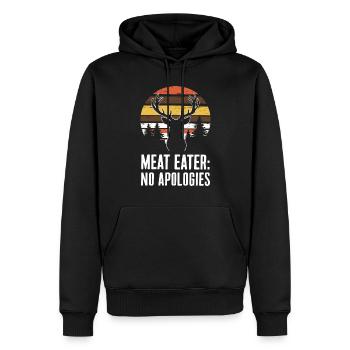 Vivez l’excitation de la chasse au cerf en forêt avec - Sweat à capuche Premium bio Homme - noir - Devant - Nico (187cm)