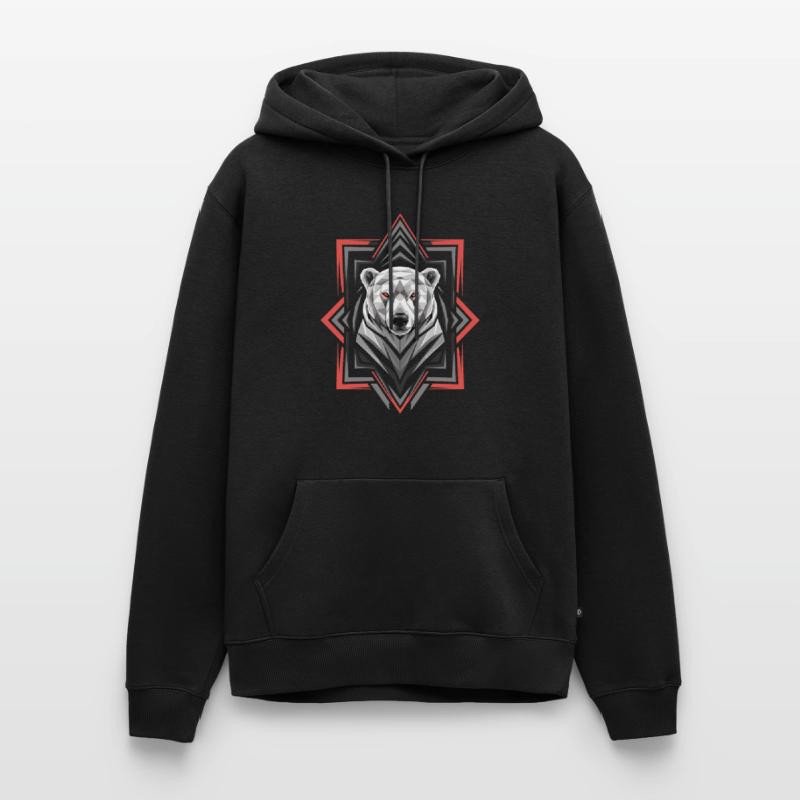 Geometrischer Eisbär Kopf Kunstwerk Männer Premium Bio Hoodie