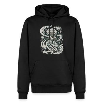 Dieu aztèque mythologie aztèque Chalchiuhtotolin - Sweat à capuche Premium bio Homme - noir - Devant - Nico (187cm)