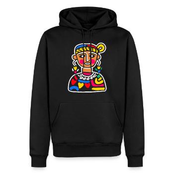 Aztekischer Gott Alte Mythologie Coatlicue Buntes - Männer Premium Bio Hoodie - Schwarz - Vorne - Nico (187cm)