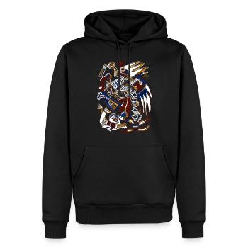 Aztekischer Gott Alte Mythologie Huitzilopochtli - Männer Premium Bio Hoodie - Schwarz - Vorne - Nico (187cm)