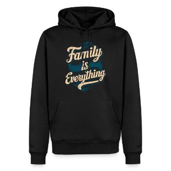 La famille est tout – colorée et importante - Sweat à capuche Premium bio Homme - noir - Devant - Nico (187cm)