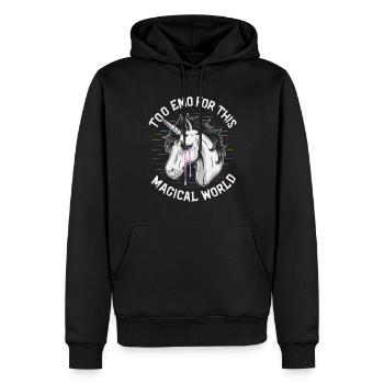 Revival emo et mode alternative pour Scene Kids - Sweat à capuche Premium bio Homme - noir - Devant - Nico (187cm)