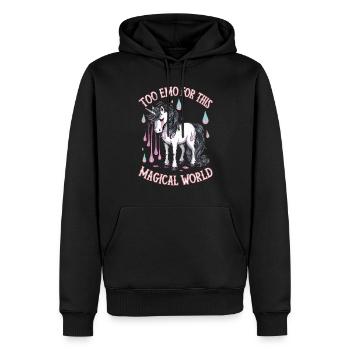 Revival emo et mode alternative pour Scene Kids - Sweat à capuche Premium bio Homme - noir - Devant - Nico (187cm)