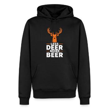 Vivez l’excitation de la chasse au cerf en forêt avec - Sweat à capuche Premium bio Homme - noir - Devant - Nico (187cm)