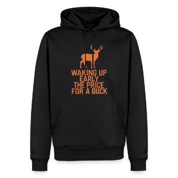 Erlebe Die Spannung Der Hirschjagd Im Wald Mit - Männer Premium Bio Hoodie - Schwarz - Vorne - Nico (187cm)