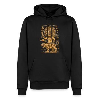 Aztekischer Gott Alte Mythologie Tezcatlipoca mit - Männer Premium Bio Hoodie - Schwarz - Vorne - Nico (187cm)