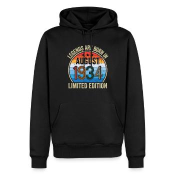 Legends Are Born In August 1934 Limited Edition - Männer Premium Bio Hoodie - Schwarz - Vorne - Nico (187cm)