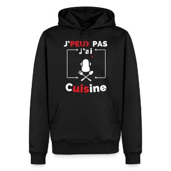 J peux pas j ai Cuisne - Sweat à capuche Premium bio Homme - noir - Devant - Nico (187cm)
