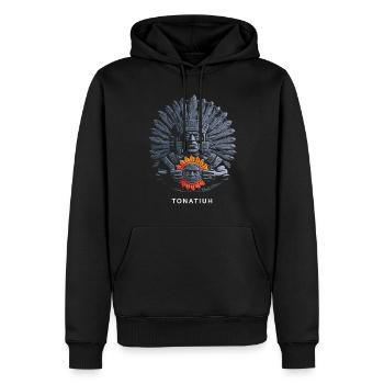 Dieu Aztèque Mythologie Ancienne Tonatiuh avec - Sweat à capuche Premium bio Homme - noir - Devant - Nico (187cm)