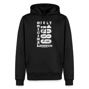 Juillet 1989 Anniversaire Juillet 1989 Original 1989 Juillet - Sweat à capuche Premium bio Homme - noir - Devant - Nico (187cm)