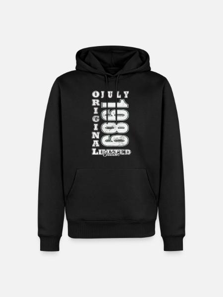 Juli 1989 Geburtstag Juli 1989 Original 1989 Juli - Herre Premium økologisk hoodie - sort