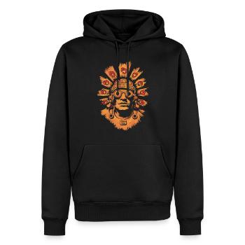Dieu aztèque Mythologie ancienne Tlaloc - Sweat à capuche Premium bio Homme - noir - Devant - Nico (187cm)