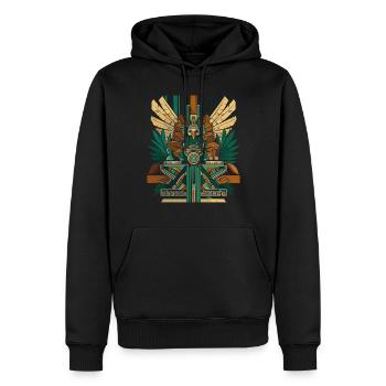 Dieu maya mythologie maya Ek Chuah Oeuvre - Sweat à capuche Premium bio Homme - noir - Devant - Nico (187cm)
