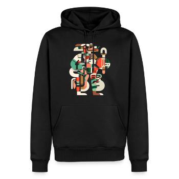 Dieu Maya Mythologie Maya Itzamna - Sweat à capuche Premium bio Homme - noir - Devant - Nico (187cm)