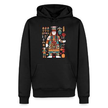 Itzamna Maya God Mythologie maya - Sweat à capuche Premium bio Homme - noir - Devant - Nico (187cm)