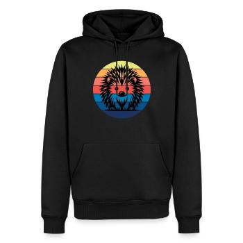 Hérisson - Sweat à capuche Premium bio Homme - noir - Devant - Nico (187cm)