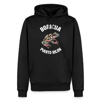 Boricua Puerto Rican Coqui Puerto Rico Kunstvolle - Männer Premium Bio Hoodie - Schwarz - Vorne - Nico (187cm)
