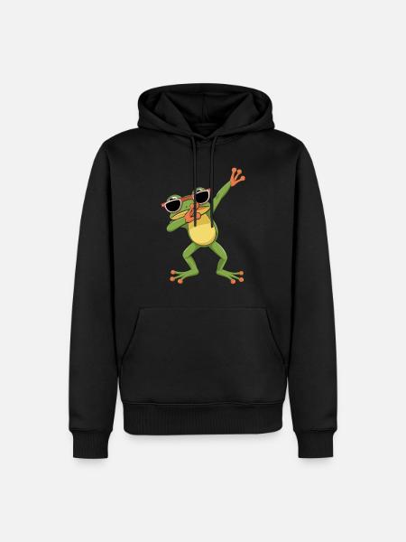 Cool Dancing Frog With Sunglasses - Men’s Premium Organic Hoodie - black