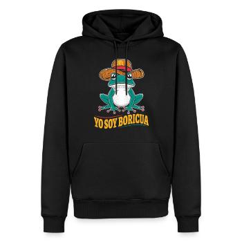 Yo Soy Boricua Puerto Rican Frosch Mit Hut - Männer Premium Bio Hoodie - Schwarz - Vorne - Nico (187cm)