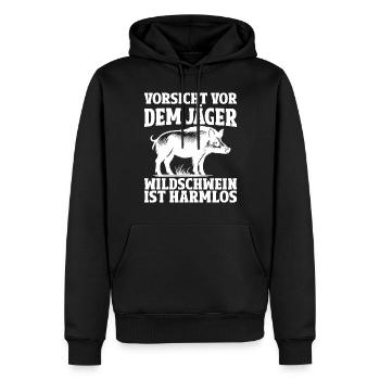 Jäger Jagd Jagdschein Jägerin Jagdbekleidung - Männer Premium Bio Hoodie - Schwarz - Vorne - Nico (187cm)