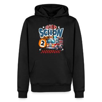 Feuerwehr 2. Geburtstag Kindergeburtstag - Männer Premium Bio Hoodie - Schwarz - Vorne - Nico (187cm)