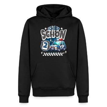 Polizei 2. Geburtstag Kindergeburtstag - Männer Premium Bio Hoodie - Schwarz - Vorne - Nico (187cm)