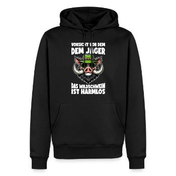 Jäger Jagd Jagdschein Jägerin Jagdbekleidung - Männer Premium Bio Hoodie - Schwarz - Vorne - Nico (187cm)