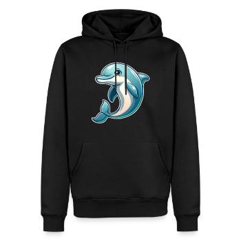 Delfin - Männer Premium Bio Hoodie - Schwarz - Vorne - Nico (187cm)