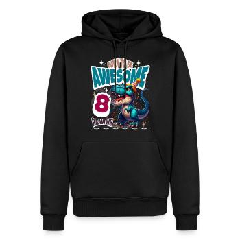 T Rex Dinosaure 8e anniversaire Enfants Anniversaire - Sweat à capuche Premium bio Homme - noir - Devant - Nico (187cm)
