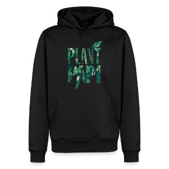 Motif de feuille de Papi pour les amoureux des plantes - Sweat à capuche Premium bio Homme - noir - Devant - Nico (187cm)