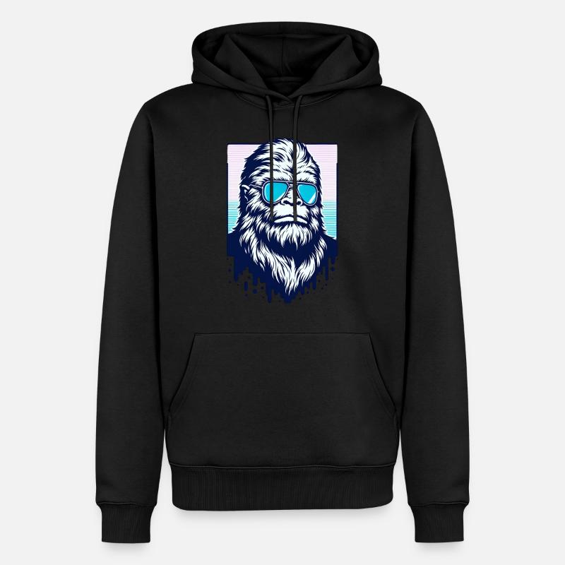 Bigfoot Vaporwave - Sweat à capuche Premium bio Homme - noir