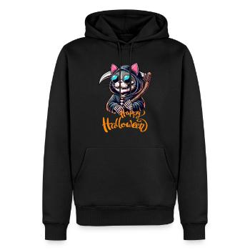 Halloween Katze Mieze Sense Sensemann Cool Lustig - Männer Premium Bio Hoodie - Schwarz - Vorne - Nico (187cm)