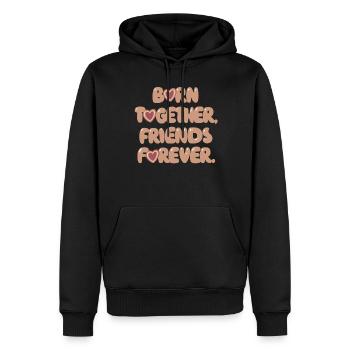 Born Together, Friends Forever - Men’s Premium Organic Hoodie - black - Front - Nico (187cm)