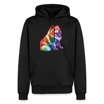 Chow Chow Race de chien aux couleurs de l’arc-en-ciel - Sweat à capuche Premium bio Homme - noir - Devant - Nico (187cm)