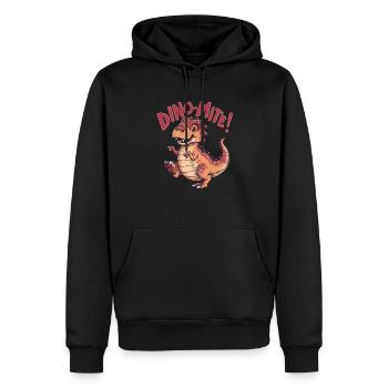 Dino avec un design drôle pour enfants - Sweat à capuche Premium bio Homme - noir - Devant - Nico (187cm)