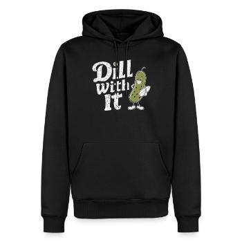 Gurke Mit Es – Lustige Cartoon-Gurke - Männer Premium Bio Hoodie - Schwarz - Vorne - Nico (187cm)
