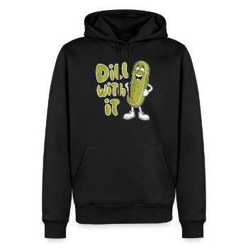 Dill Damit Lustige Gurke Cartoon - Männer Premium Bio Hoodie - Schwarz - Vorne - Nico (187cm)