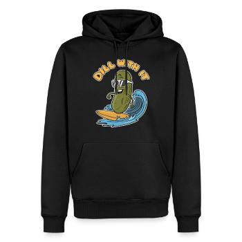aneth avec ça cool surfeur dessin animé - Sweat à capuche Premium bio Homme - noir - Devant - Nico (187cm)