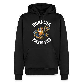 Boricua Puerto Rico Coqui Puerto Rican - Männer Premium Bio Hoodie - Schwarz - Vorne - Nico (187cm)